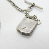 Edwardian Sterling Silver Graduating Albert Watch Chain & Locket 1908