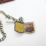 Edwardian Sterling Silver Graduating Albert Watch Chain & Locket 1908