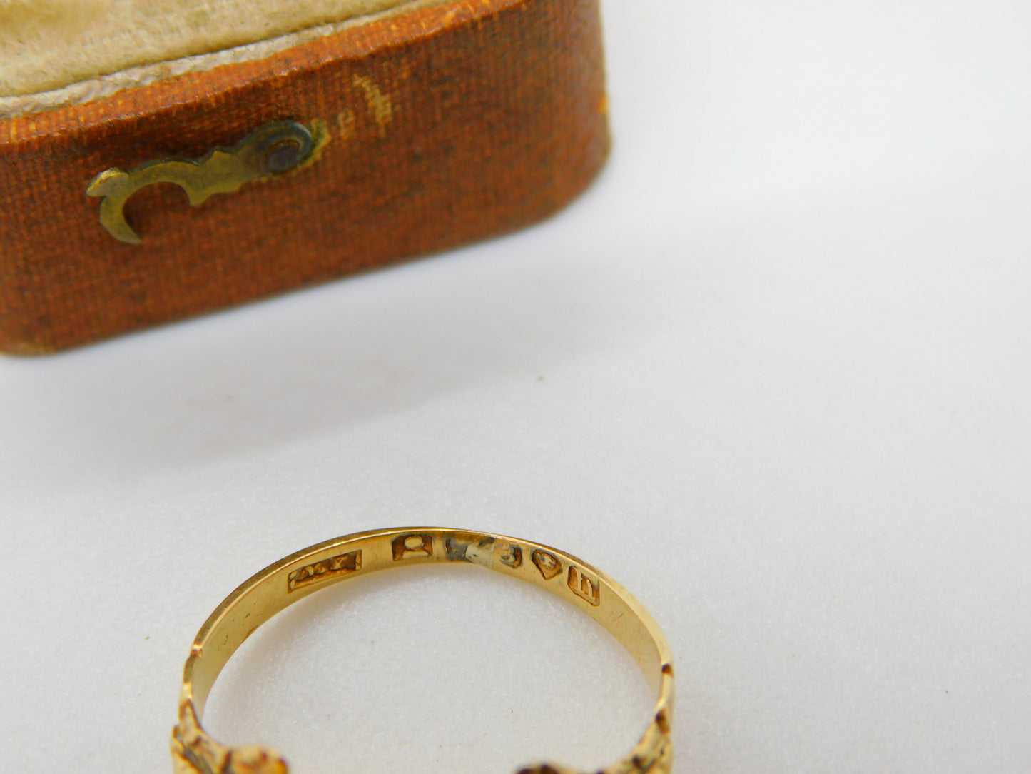 Georgian 18ct Yellow Gold Monogram Mourning Ring Antique 1823 London