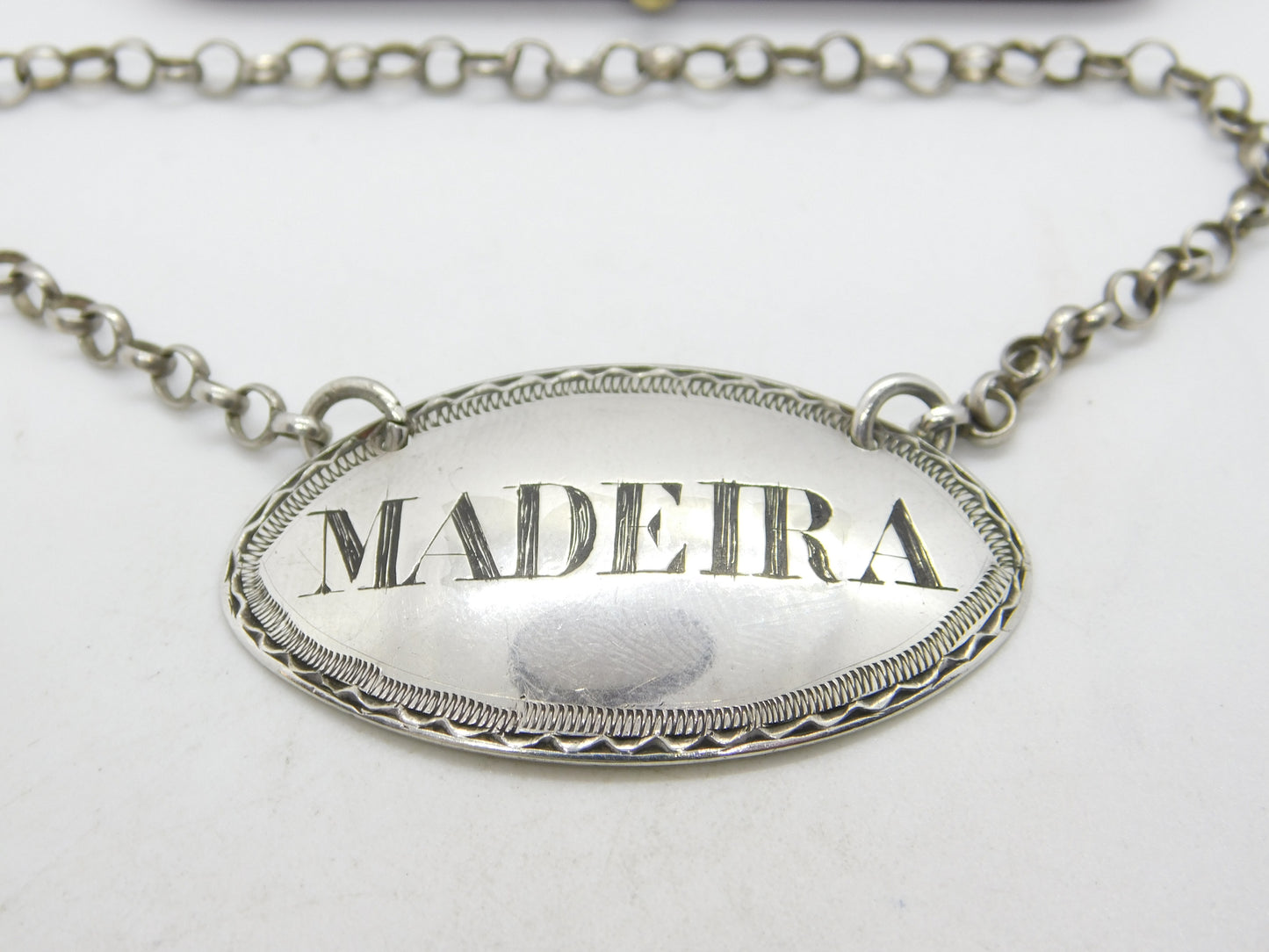 Georgian Sterling Silver Bright Cut Madeira Decanter Label 1794 London Bateman