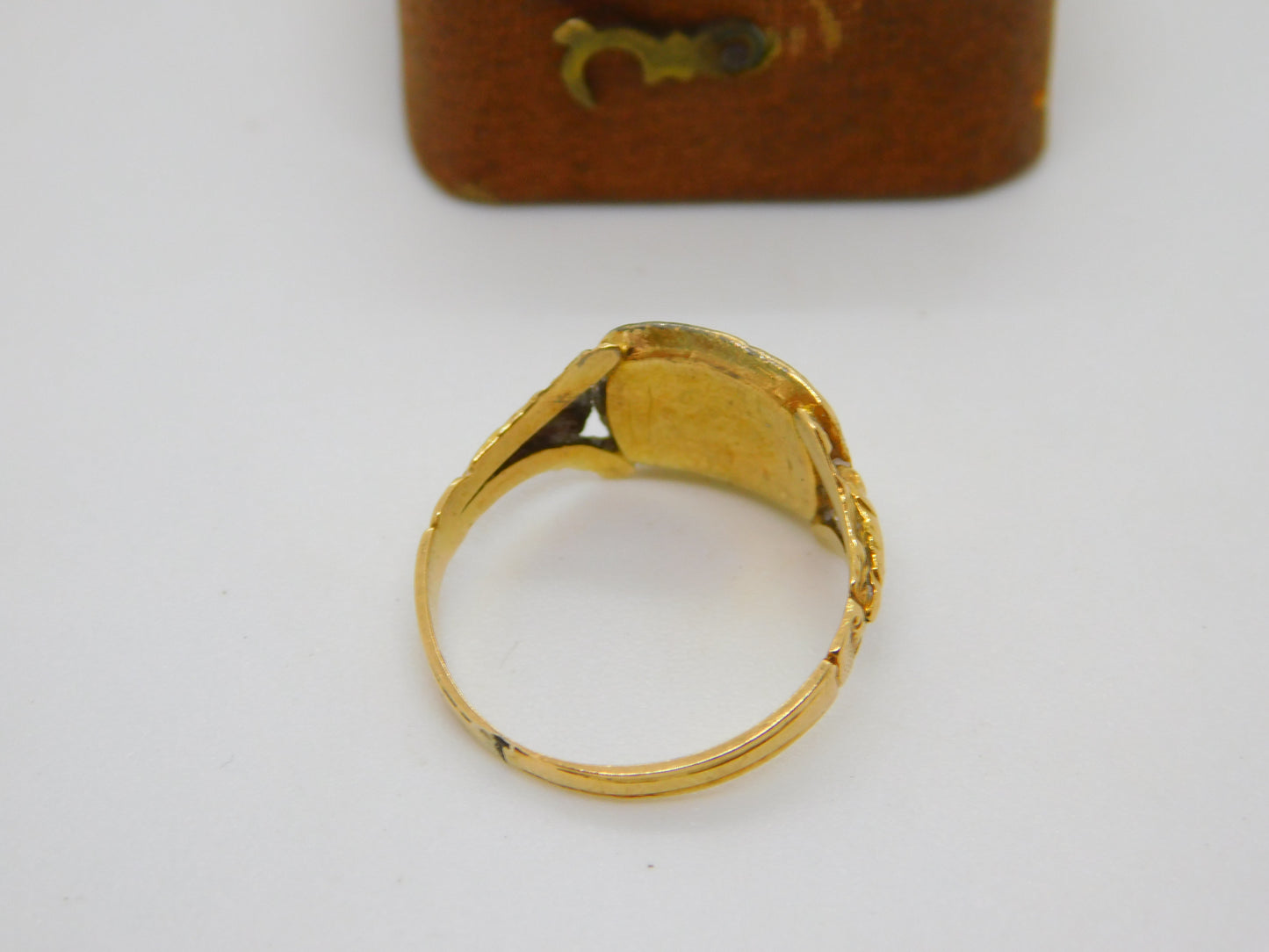 Georgian 18ct Yellow Gold Monogram Mourning Ring Antique 1823 London