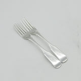 Inverness Scottish Provincial Pair of Sterling Silver Dessert Forks Antique, Robert Naughton