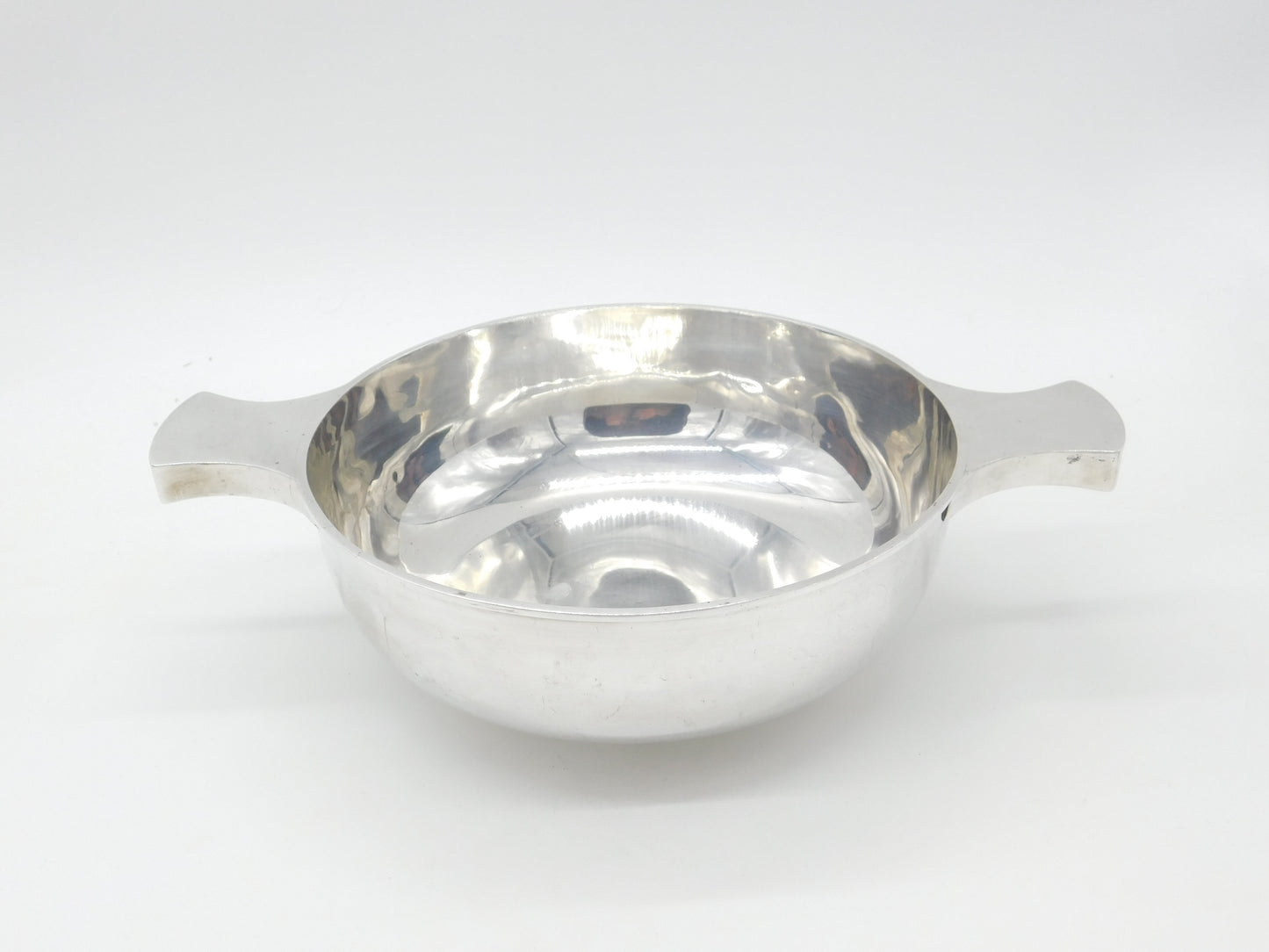 Large Sterling Silver Drinking Quaich Antique 1921 Birmingham Engraved