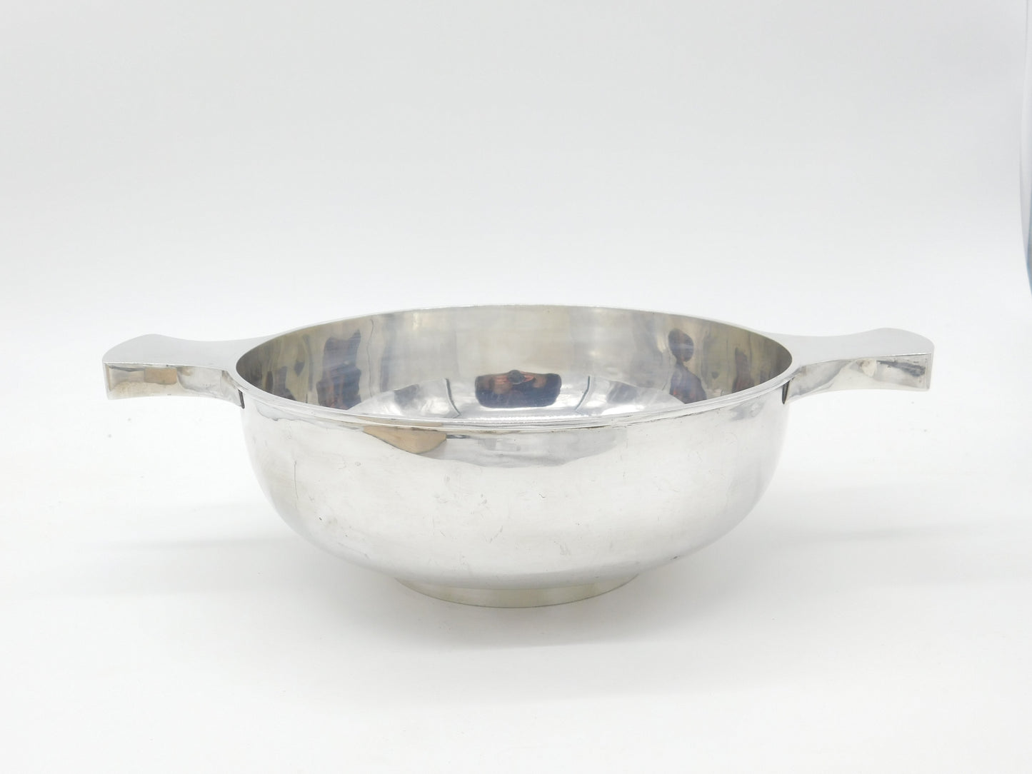 Large Sterling Silver Drinking Quaich Antique 1921 Birmingham Engraved