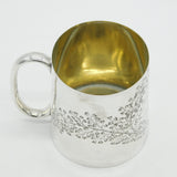 Victorian Colonial Burmese Sterling Silver Christening Mug Antique 1897 Rangoon