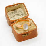 Victorian 9ct Rose Gold Cabochon Moonstone Set Dress Ring Antique c1860 AF