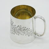 Victorian Colonial Burmese Sterling Silver Christening Mug Antique 1897 Rangoon