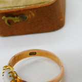 Victorian 9ct Rose Gold Cabochon Moonstone Set Dress Ring Antique c1860 AF