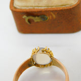 Victorian 9ct Rose Gold Cabochon Moonstone Set Dress Ring Antique c1860 AF