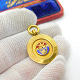 9ct Yellow Gold & Enamel Blyth Sporting Fob Medal 1937 Birmingham Antique