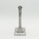 George III Sterling Silver Lion Mask Column Candlestick Antique 1776 Sheffield