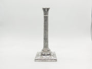 George III Sterling Silver Lion Mask Column Candlestick Antique 1776 Sheffield