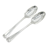 Irish George III Pair of Sterling Silver Hanoverian Tablespoons Antique Dublin