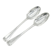 Irish George III Pair of Sterling Silver Hanoverian Tablespoons Antique Dublin