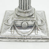 George III Sterling Silver Lion Mask Column Candlestick Antique 1776 Sheffield