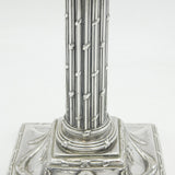 George III Sterling Silver Lion Mask Column Candlestick Antique 1776 Sheffield