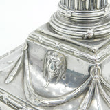 George III Sterling Silver Lion Mask Column Candlestick Antique 1776 Sheffield