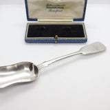 Exeter Victorian Sterling Silver Fiddle Thread Stilton Scoop Spoon Antique 1869
