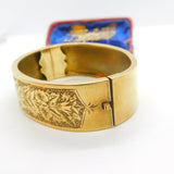 Victorian Gold Plated Aesthetic Movement Floral Cuff Bangle Antique c1880