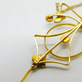 Aquamarine & Seed Pearl 9ct Gold Pendant Necklace Antique Edwardian c1910