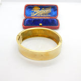 Victorian Gold Plated Aesthetic Movement Floral Cuff Bangle Antique c1880