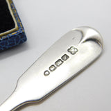 Exeter Victorian Sterling Silver Fiddle Thread Stilton Scoop Spoon Antique 1869