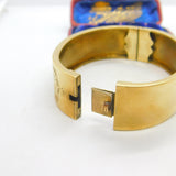 Victorian Gold Plated Aesthetic Movement Floral Cuff Bangle Antique c1880