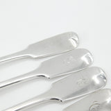 Victorian Set of Six Sterling Silver Hanoverian Pattern Table Forks 1846 Exeter
