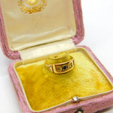 Victorian 18ct Yellow Gold, Sapphire & Diamond Boat Ring c1880 Antique
