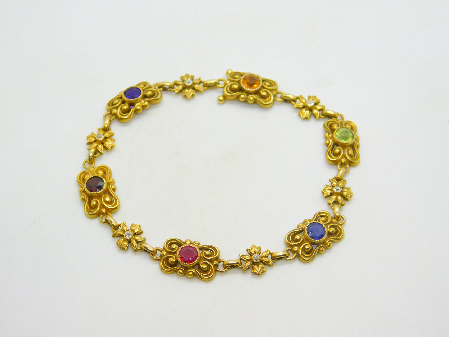 Victorian 18ct Gold Acrostic Bracelet Ruby, Diamond, Sapphire Antique c1880