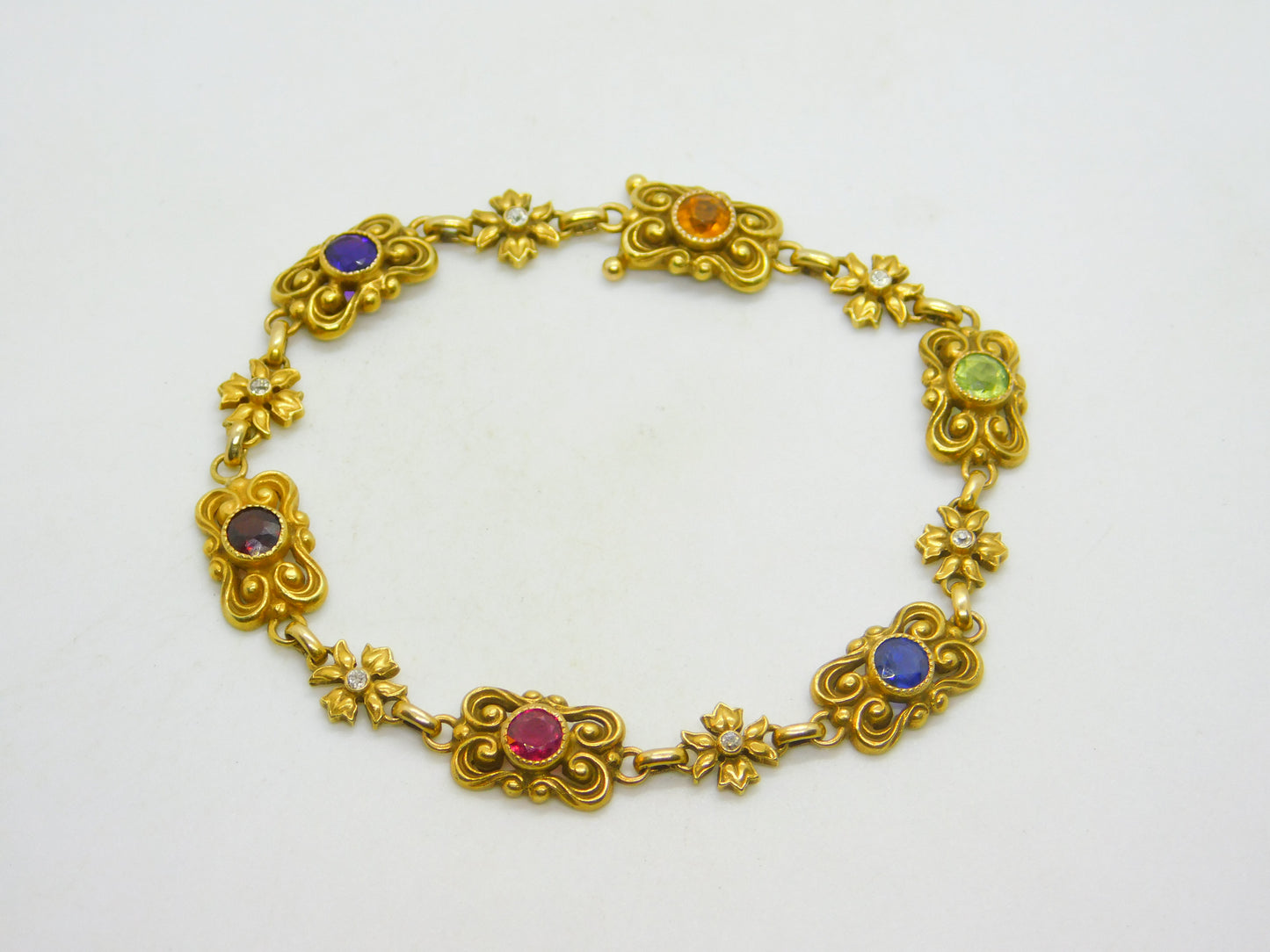 Victorian 18ct Gold Acrostic Bracelet Ruby, Diamond, Sapphire Antique c1880