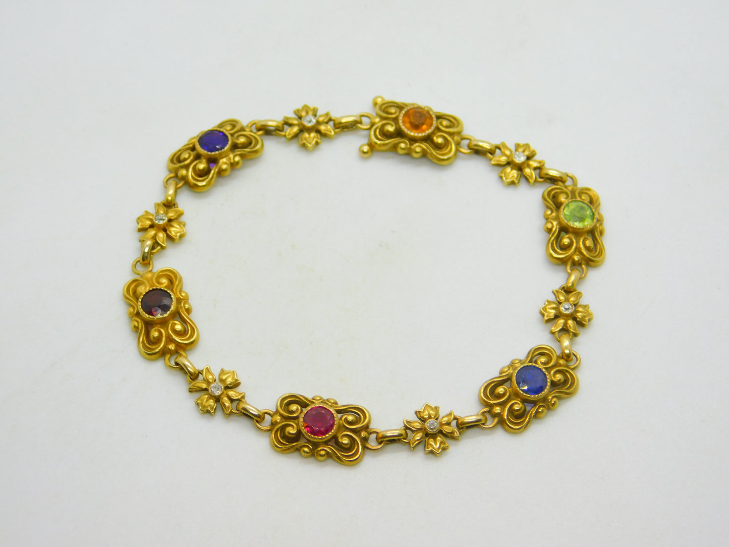 Victorian 18ct Gold Acrostic Bracelet Ruby, Diamond, Sapphire Antique c1880