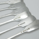 Victorian Set of Six Sterling Silver Hanoverian Pattern Table Forks 1846 Exeter