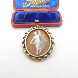 Early Victorian Sterling Silver Gilt Classical Cameo Brooch Antique c1860