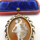 Early Victorian Sterling Silver Gilt Classical Cameo Brooch Antique c1860