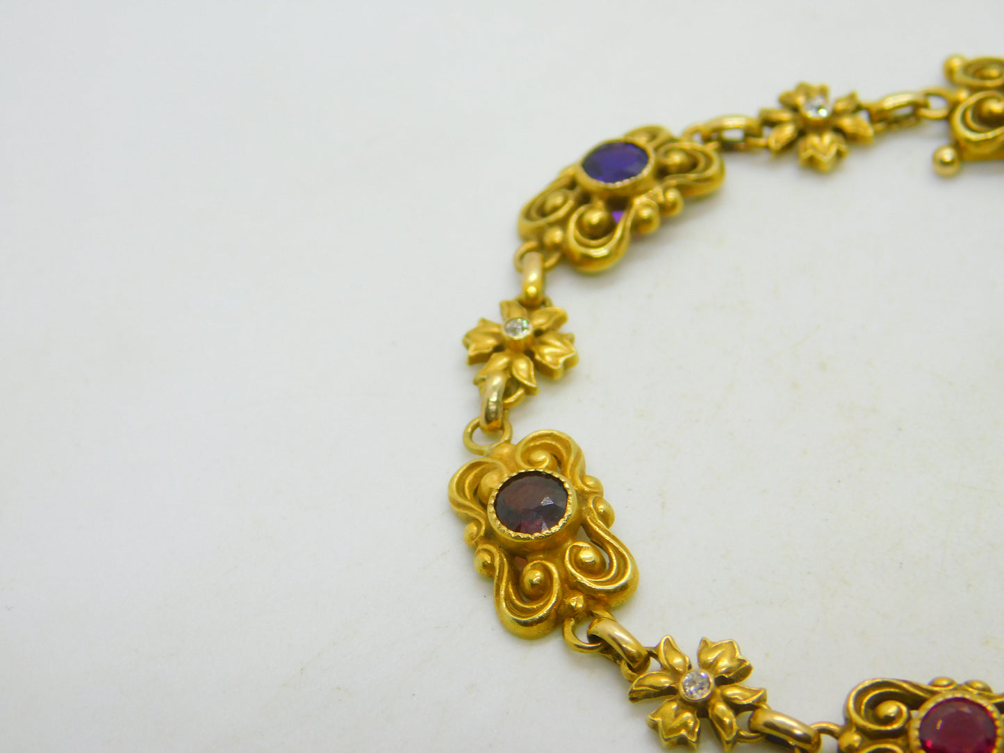 Victorian 18ct Gold Acrostic Bracelet Ruby, Diamond, Sapphire Antique c1880