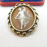 Early Victorian Sterling Silver Gilt Classical Cameo Brooch Antique c1860