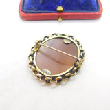 Early Victorian Sterling Silver Gilt Classical Cameo Brooch Antique c1860