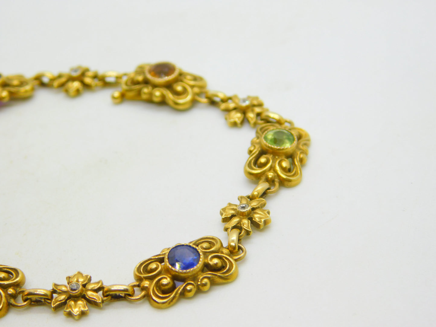 Victorian 18ct Gold Acrostic Bracelet Ruby, Diamond, Sapphire Antique c1880