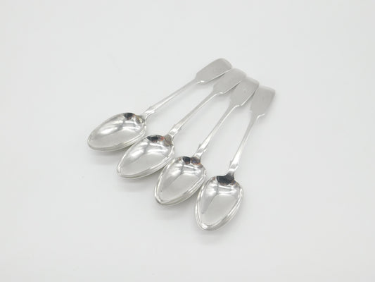 Georgian Set of Four Sterling Silver H Initial Table Spoons Antique 1835 London