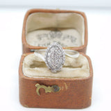 18ct Yellow Gold Marquise Shape Baguette Cut Diamond Band Ring c1990 Vintage