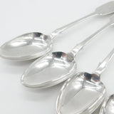 Georgian Set of Four Sterling Silver H Initial Table Spoons Antique 1835 London
