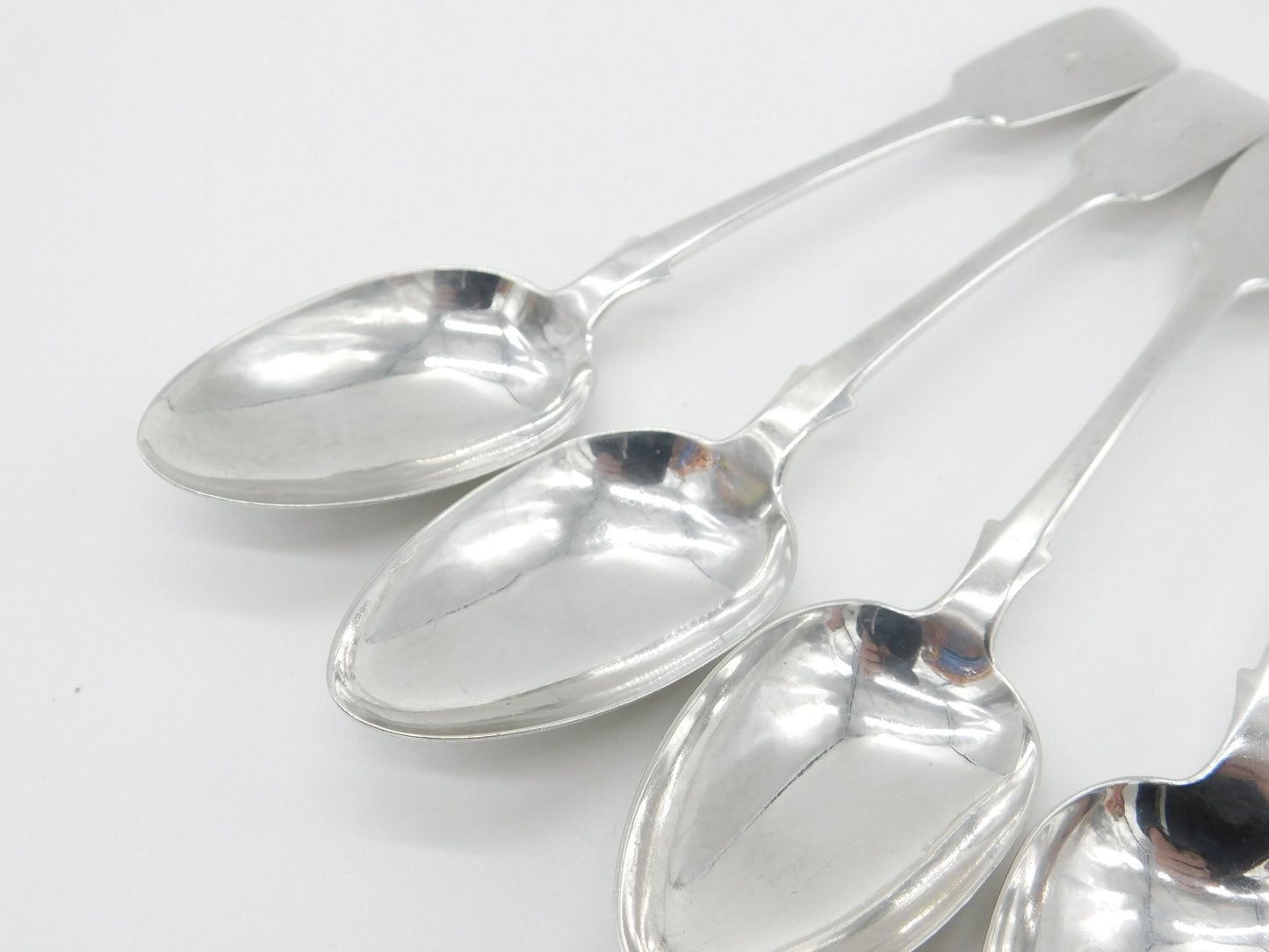 Georgian Set of Four Sterling Silver H Initial Table Spoons Antique 1835 London