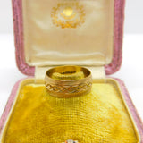 9ct Yellow Gold Cross Pattern Essential Band Ring 1965 London Vintage