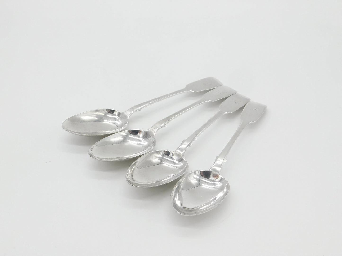 Georgian Set of Four Sterling Silver H Initial Table Spoons Antique 1835 London