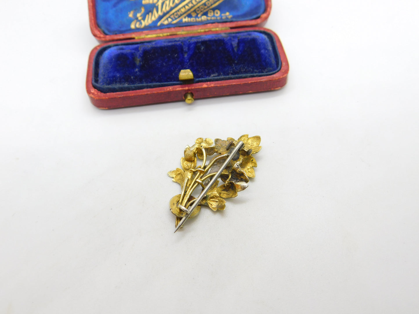 Victorian 9ct Yellow Gold, Turquoise Set Floral Sweetheart Brooch c1880 Antique