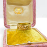 9ct Yellow Gold Cross Pattern Essential Band Ring 1965 London Vintage