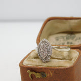 18ct Yellow Gold Marquise Shape Baguette Cut Diamond Band Ring c1990 Vintage