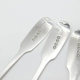 Georgian Set of Four Sterling Silver H Initial Table Spoons Antique 1835 London