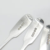 Georgian Set of Four Sterling Silver H Initial Table Spoons Antique 1835 London